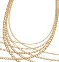 Set jewelry gold chains different size