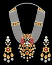 set of jewelry: necklace and earrings for wedding