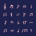 Illustration set of music note icons Royalty Free Stock Photo