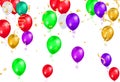 Illustration set party balloons, confetti with space for text. eps.10 Royalty Free Stock Photo