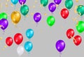 Illustration set party balloons, confetti with space for text. eps.10 Royalty Free Stock Photo