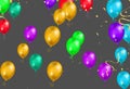 Illustration set party balloons, confetti with space for text. eps.10 Royalty Free Stock Photo