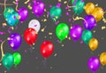 Illustration set party balloons, confetti with space for text. eps.10 Royalty Free Stock Photo