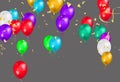 Illustration set party balloons, confetti with space for text. eps.10 Royalty Free Stock Photo
