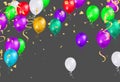 Illustration set party balloons, confetti with space for text. eps.10 Royalty Free Stock Photo