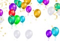 Illustration set party balloons, confetti with space for text. eps.10 Royalty Free Stock Photo