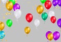 Illustration set party balloons, confetti with space for text. eps.10 Royalty Free Stock Photo