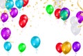 Illustration set party balloons, confetti with space for text. eps.10 Royalty Free Stock Photo