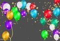 Illustration set party balloons, confetti with space for text. eps.10 Royalty Free Stock Photo