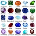 set of precious stones of different cuts and colors