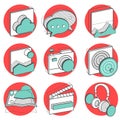 Illustration set of recreation icons