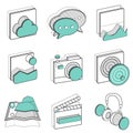 Illustration set of recreation icons Royalty Free Stock Photo