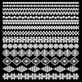 set of seamless brushes, borders of different shapes made of pearls