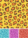 Set of Seamless Leopard Or Cheetah Fur Background