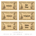 Illustration set spice labels, India #1 Royalty Free Stock Photo