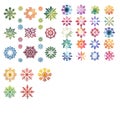 Illustration of set of snowflake icons on white background . Royalty Free Stock Photo