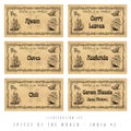 Illustration set spice labels, India #2 Royalty Free Stock Photo