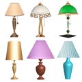 set of table lamps fixtures  on a white background Royalty Free Stock Photo