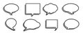 illustration: set of various speech bubbles in black line art style isolated on white or transparent png Royalty Free Stock Photo