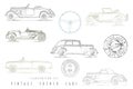 Illustration Set Vintage French cars