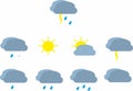 Illustration of a set of weather package line icons. Meteorology Royalty Free Stock Photo