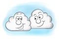 illustration of several clouds in overcast sky