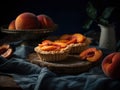 Pies with Peach Fruit Slices