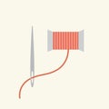 Illustration of sewing thread isolated