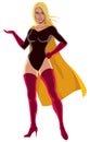 Superheroine Presenting on White Background Royalty Free Stock Photo