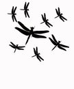 Illustration of a Shades of tropical mosquitoes on a white background