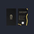 black luxury vertical business card template design with beauty theme and logo