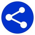 Share blue circle icon