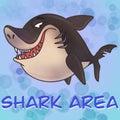 An illustration of a shark with a typo for a T-shirt and other purposes.