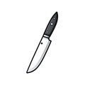 Illustration of a Sharp Kitchen Knife on White Background (Generative AI) Royalty Free Stock Photo