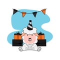 Illustration sheep birthday design character