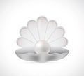 Shell pearl cartoon Royalty Free Stock Photo