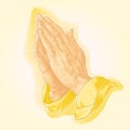 Illustration of a shepherd`s hands praying Royalty Free Stock Photo