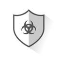 Biohazard icon on shield