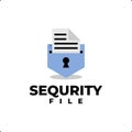 Illustration of a shield and a document. good for any business related to file or document security. vector logo template Royalty Free Stock Photo