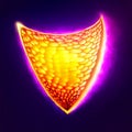 Illustration of a shield shaped like a fish with a light inside AI Generated