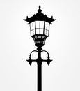 Illustration of a Shining Lamp Post in the Dark. Royalty Free Stock Photo