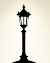 Illustration of a Shining Lamp Post in the Dark. Royalty Free Stock Photo