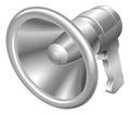 Illustration of shiny metal steel megaphone bullhorn icon