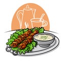 Shish tawook kebab Royalty Free Stock Photo