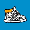 Minimalist Shoe Doodle: Bauhaus-inspired Design With Keith Haring Influence