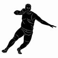 Silhouette shot putter man , vector drawing