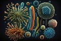 An accumulation of various viruses and bacteria