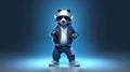 The illustration showcases a fashionable panda dressed in stylish attire, exuding a unique sense of style and elegance.