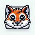 Playful Cartoon Fox: A Sly Sticker