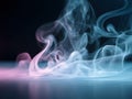 Abstract Magical pink lightning Smoke on Blue Background. AI generated. Royalty Free Stock Photo